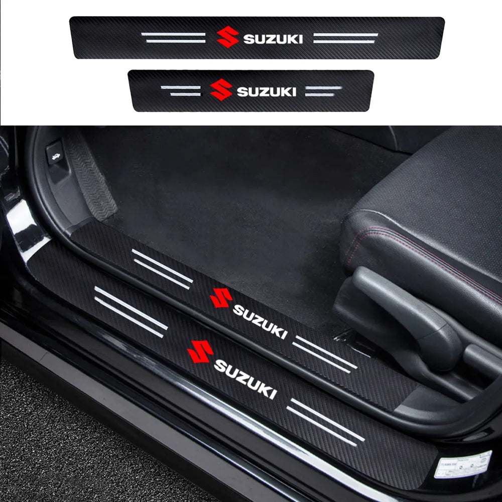 Carbon Fiber Car Door Sill Protector 8Pcs